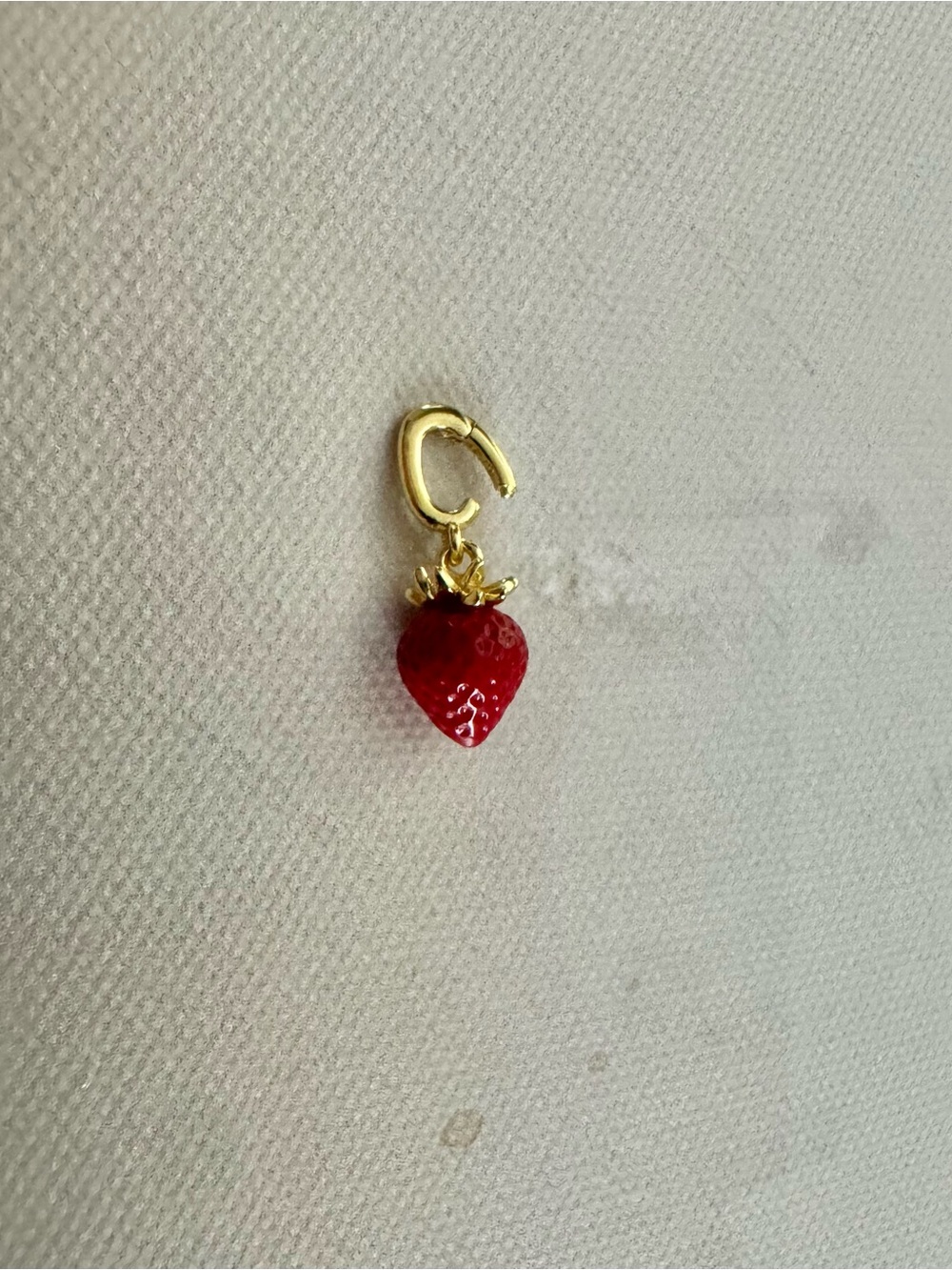 Gorjana Gold Charm Pendant - Red Enamel Strawberry, petite, Tiny - Picture 6 of 11